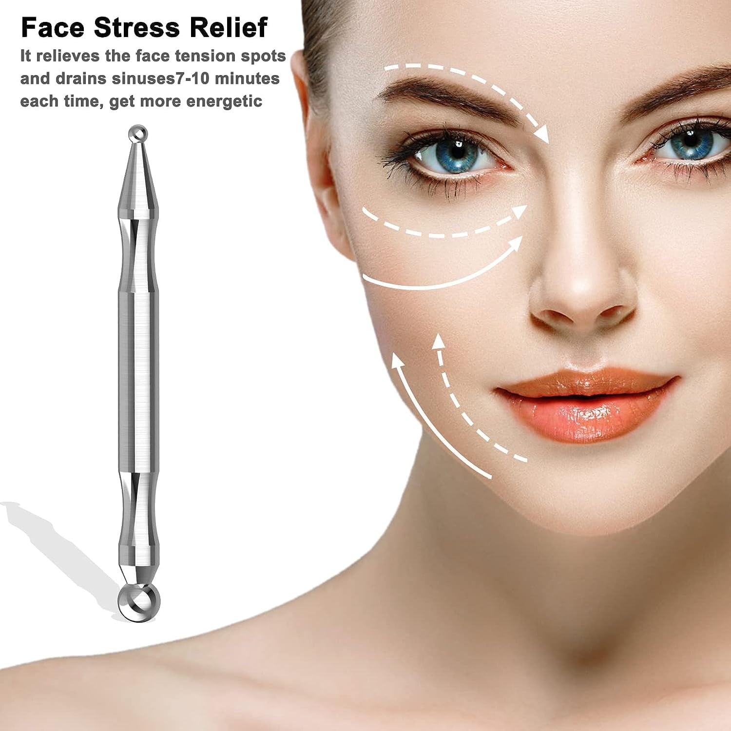 Acupuncture Pen, Facial Reflexology Tools Stainless Steel, Trigger Point Massager Tool, Deep Tissue Massage Tool - Image 5