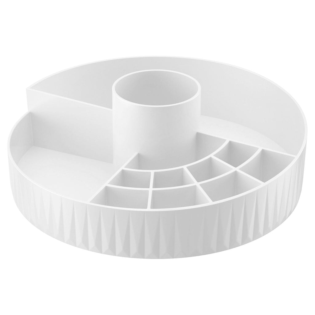 Desktop Rotating Cosmetic Storage Box, Multi-Functional Compartmentalized Makeup Organizer, Spinning Turntable for Ma... - Image 3