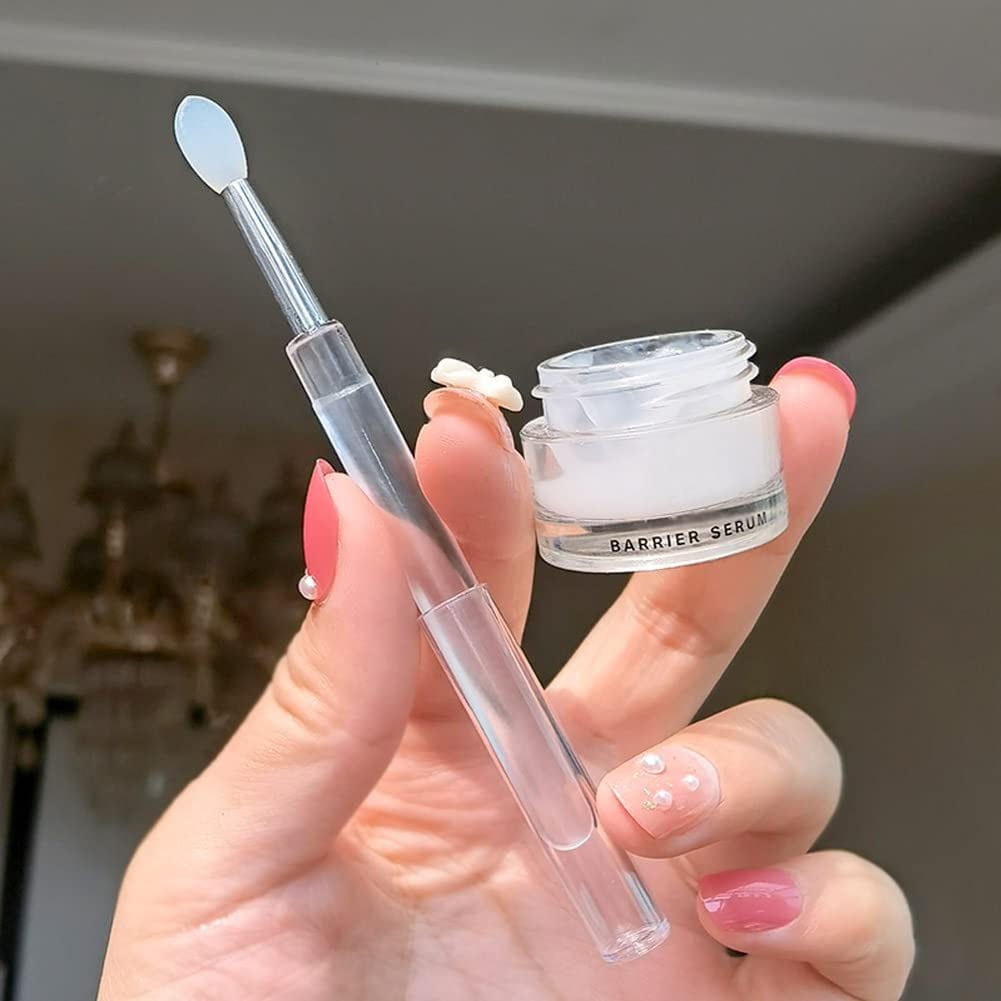 Silicone Lip Brushes with Transparent Handles and Caps. Perfect Applicators for Cream Lip Mask, Eyeshadow, and Lipsti... - Image 2