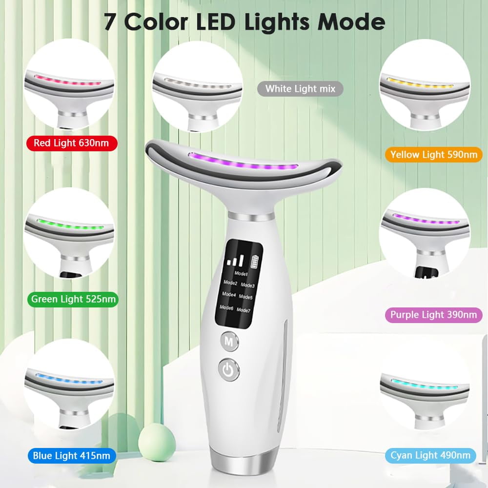Facial and Neck Massager, 7- in -1 Face Sculpting Tool - Skin Lifting & Firming - Wrinkle & Dark Circle Reducer - at ... - Image 2