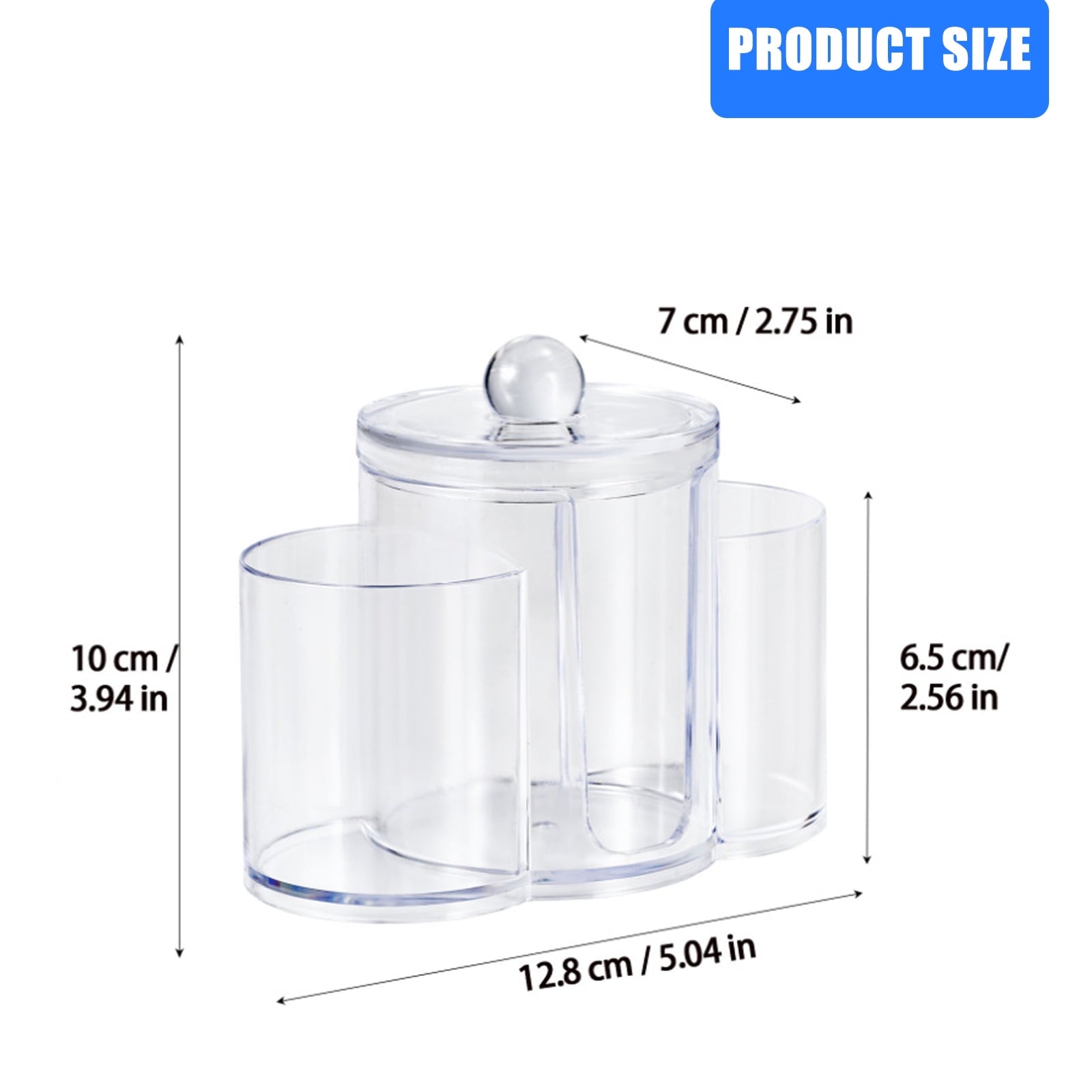 Box With Triple Sections for Cosmetic Cotton Pads Skincare Supplies and Beauty Tools - Image 3
