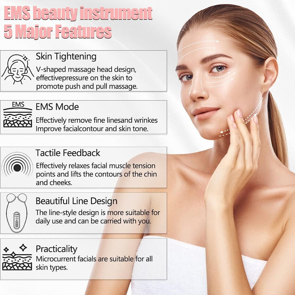 Microcurrent Facial Device, V-Face Sculpting Tool, Electric Face Massager for Anti Aging Wrinkle Reducer Rejuvenation... - Image 3