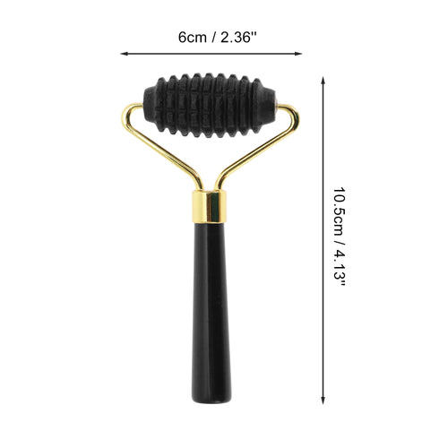 1 Pc Roller Face Massager for Beauty Parlor Black Natural Jade Zinc Alloy - Image 2