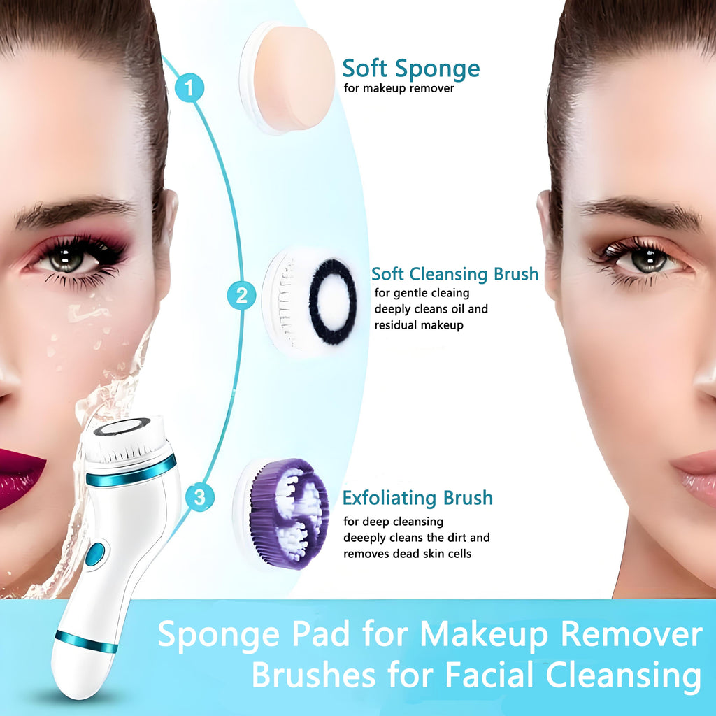 Facial Cleansing Brush Waterproof Heads,Electric Face Spin Brush for Exfoliating,Oil makeup, Pores Massaging and Deep... - Image 2