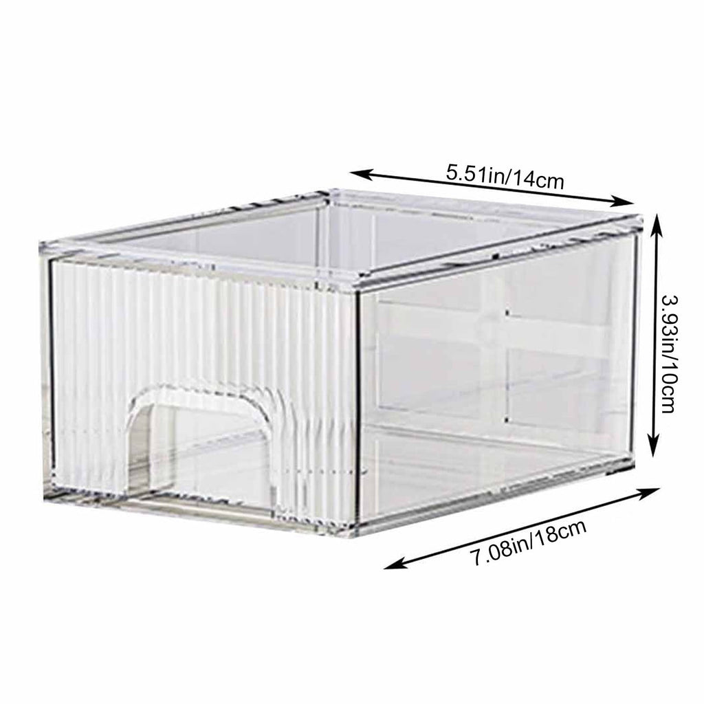 CCMAOLU Acrylic Drawer Organizer, 3-Compartment Clear Storage Drawer for Makeup, Skincare, Eyeshadow Palettes, Bottles | Stackable Vanity, D - Image 3