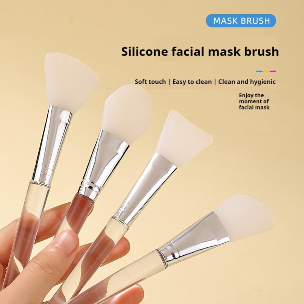 Face Mask Brush,4pcs Different Shapes Silicone Face Mask Brush Facial Mud Mask Applicator Brush Hairless Body Lotion ... - Image 2
