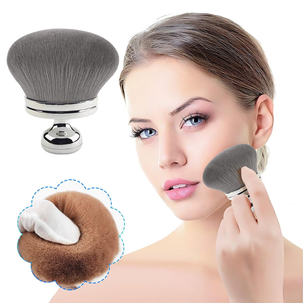 Soft Bristled Extra-Large Makeup Brush for Body Face Self Tanner, Multi-Purpose Cosmetic Applicator with Drawstring B...